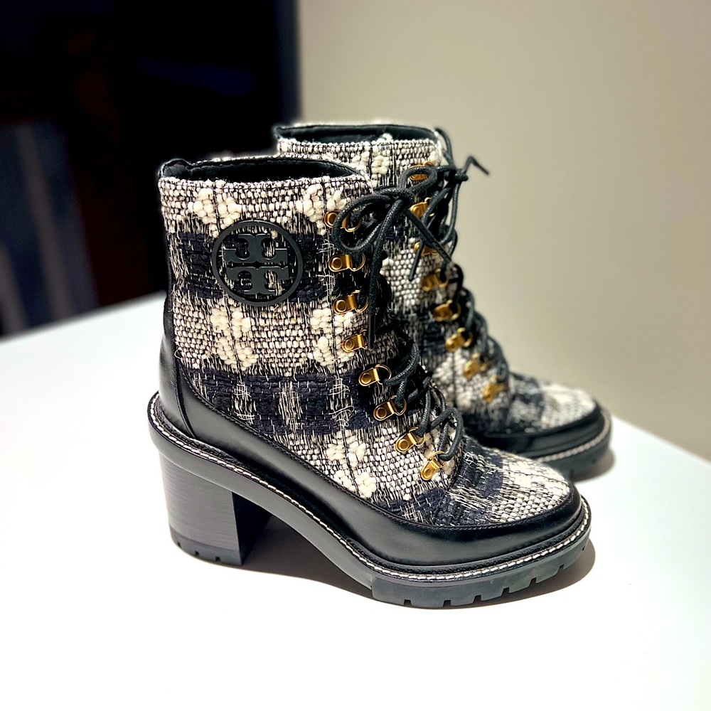 Tory Burch Miller Lug Sole Wool & Leather Boot